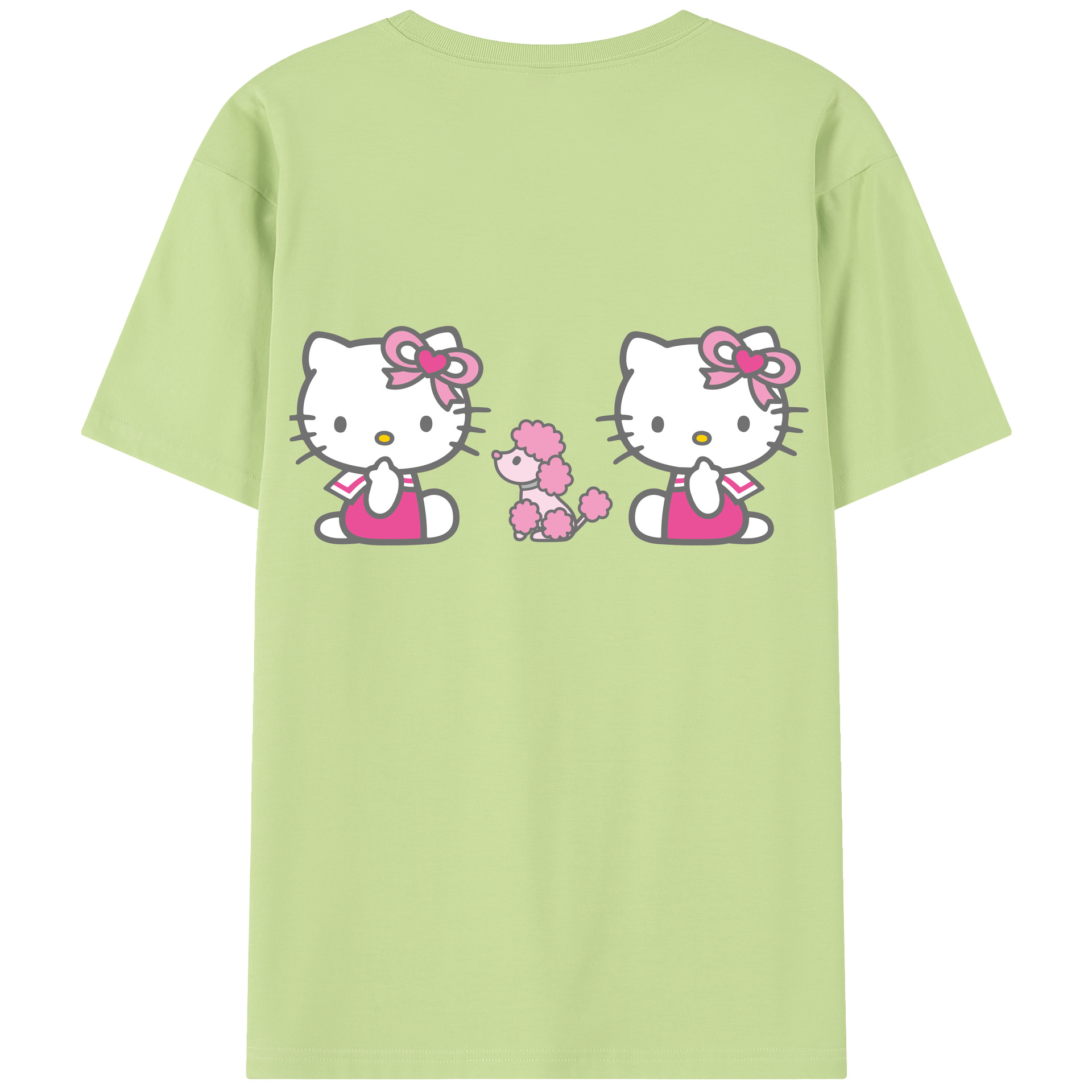 （画像用） Hello Kitty ハローキティ 綿100％半袖Tシャツ（背面プリント）
